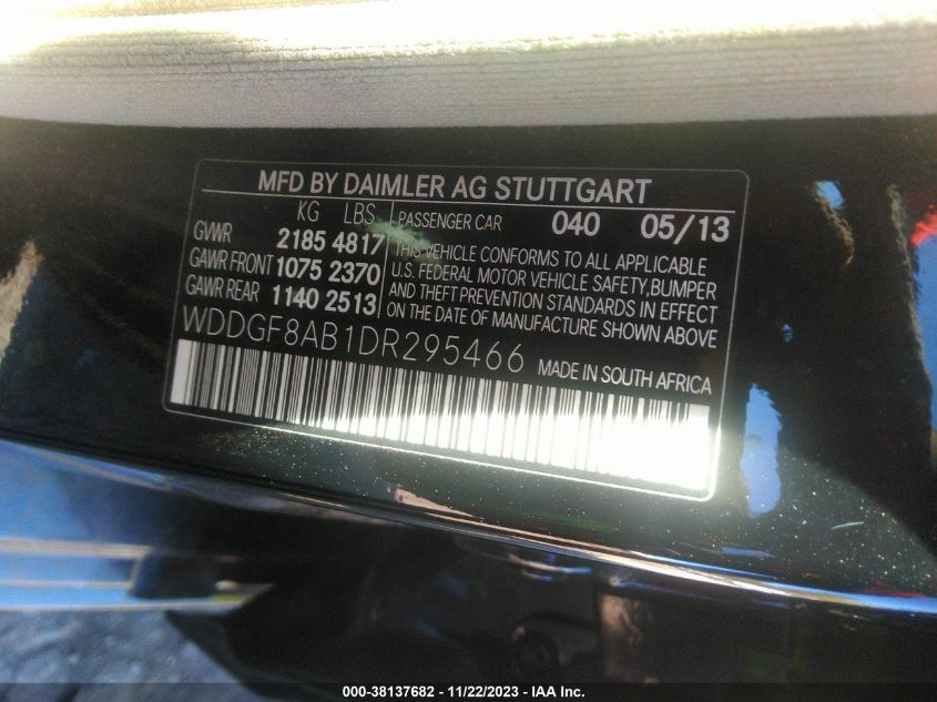 2013 MERCEDES-BENZ C 300 LUXURY 4MATIC - WDDGF8AB1DR295466