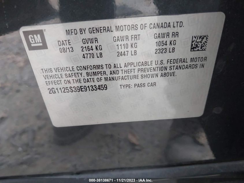 2014 CHEVROLET IMPALA 2LT - 2G1125S39E9133459