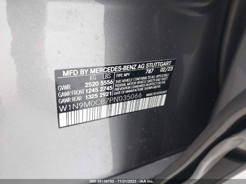 2023 MERCEDES-BENZ EQB 250 SUV - W1N9M0CB7PN035066