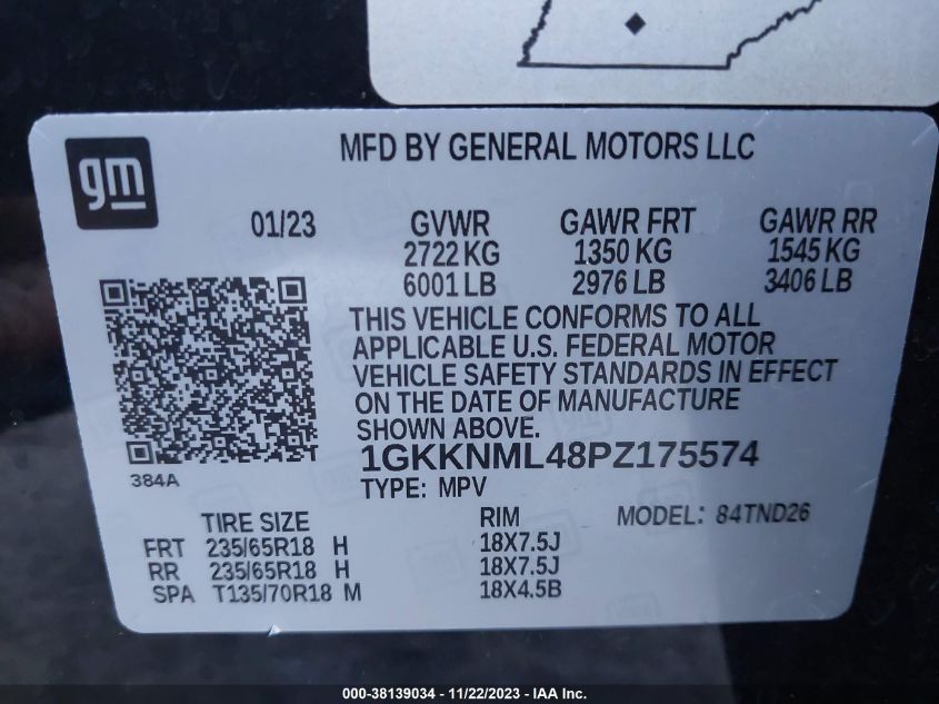 2023 GMC ACADIA FWD SLT - 1GKKNML48PZ175574