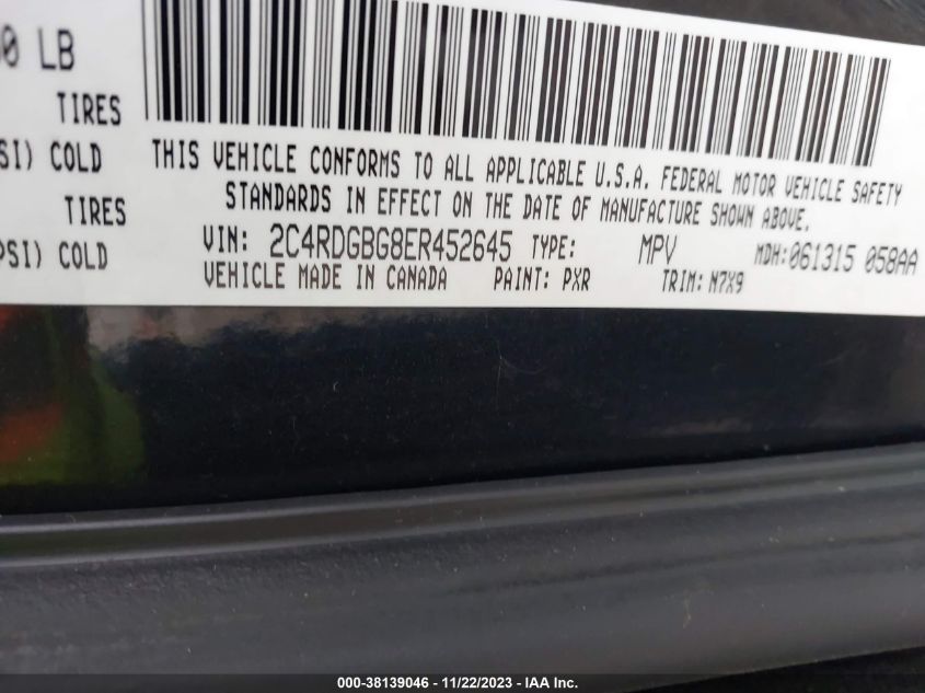 2014 DODGE GRAND CARAVAN AVP/SE - 2C4RDGBG8ER452645