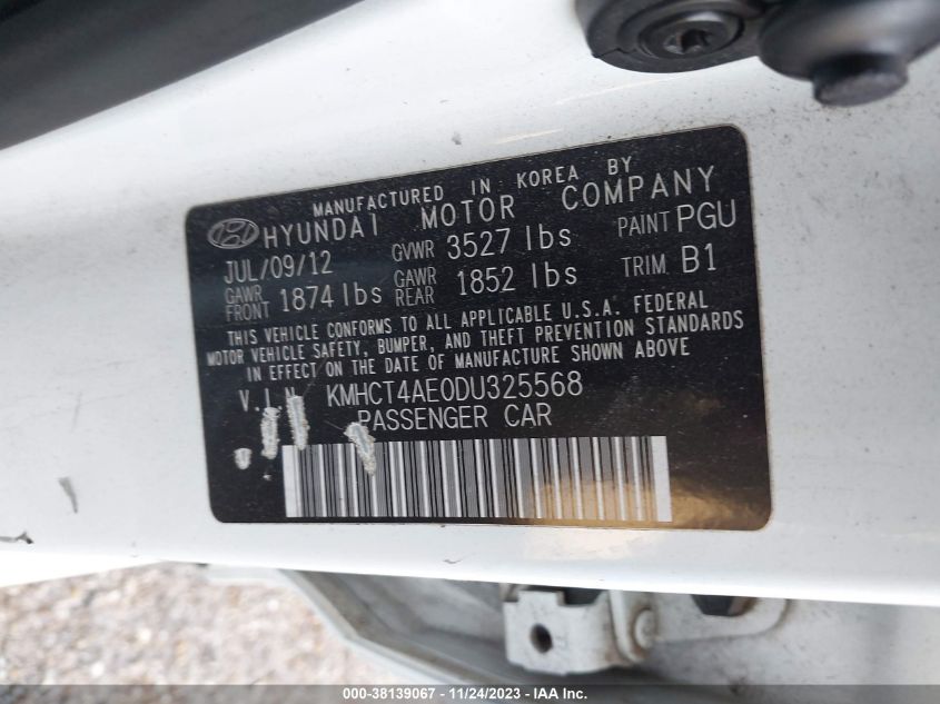 2013 HYUNDAI ACCENT GLS - KMHCT4AE0DU325568
