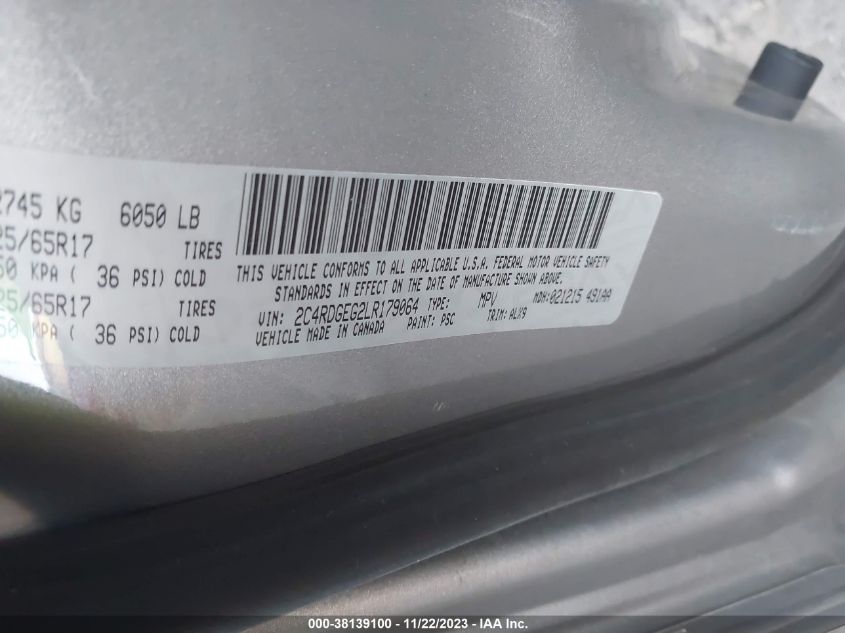 2020 DODGE GRAND CARAVAN GT - 2C4RDGEG2LR179064