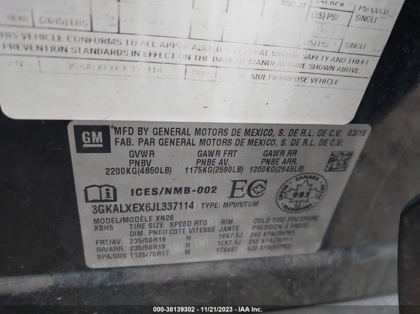 2018 GMC TERRAIN DENALI - 3GKALXEX6JL337114