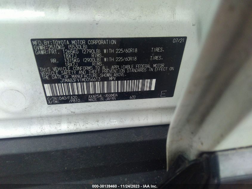 2021 TOYOTA RAV4 PRIME SE - JTMAB3FV1MD056613