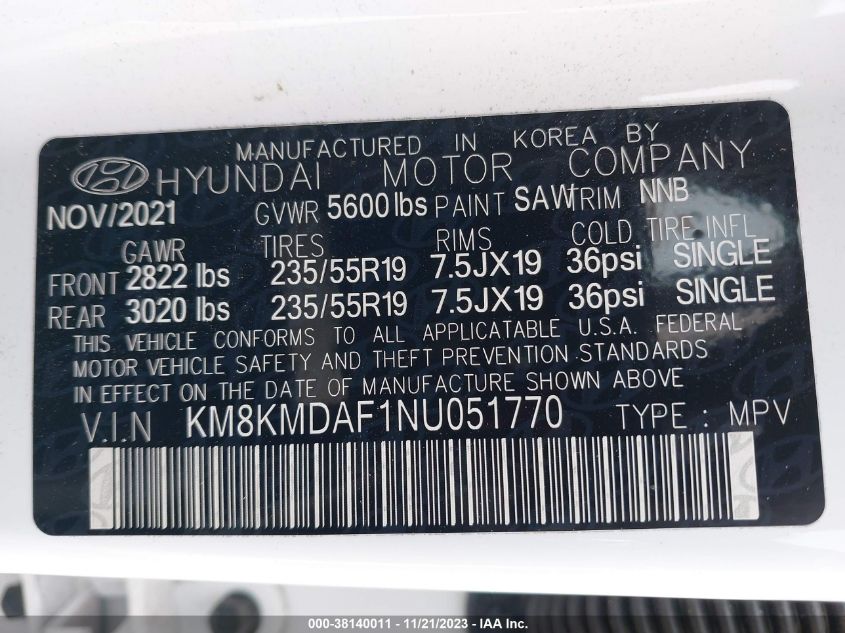 2022 HYUNDAI IONIQ 5 SE - KM8KMDAF1NU051770