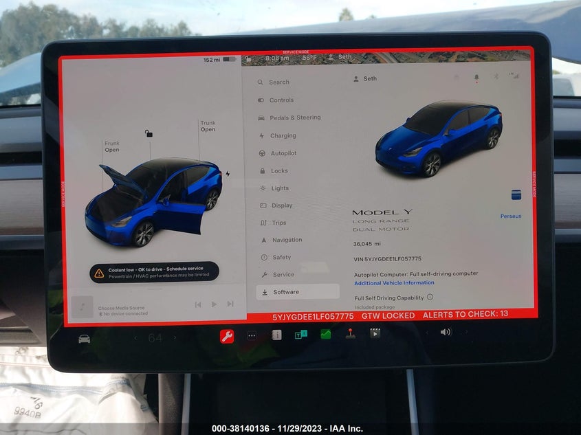 VIN 5YJYGDEE1LF057775 2020 TESLA MODEL Y