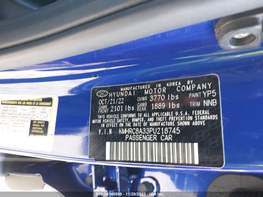 2023 HYUNDAI VENUE SEL/LIMITED - KMHRC8A33PU218745