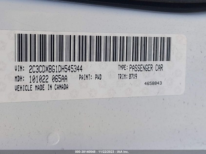 2013 DODGE CHARGER SE - 2C3CDXBG1DH545344