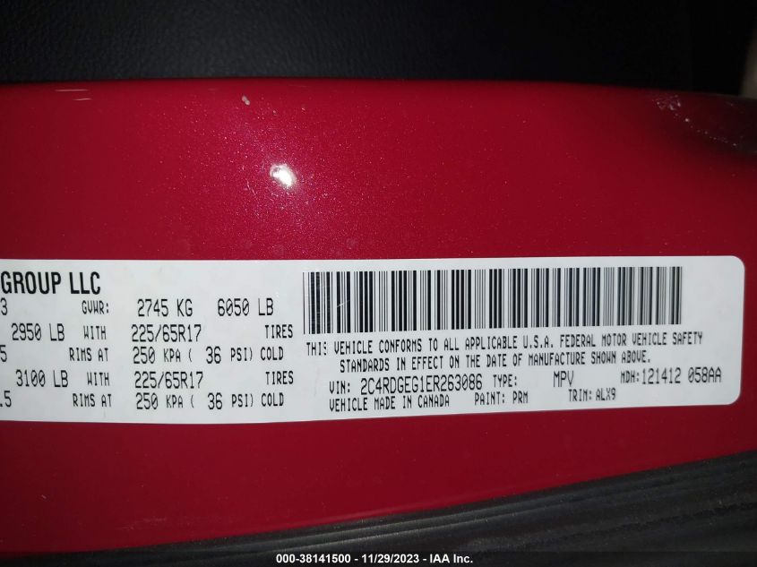 2014 DODGE GRAND CARAVAN R/T - 2C4RDGEG1ER263086