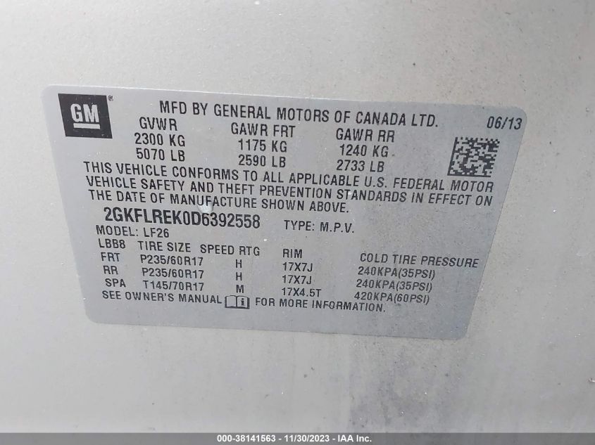 2013 GMC TERRAIN SLE-1 - 2GKFLREK0D6392558