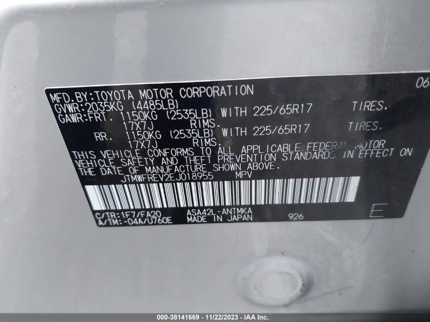2014 TOYOTA RAV4 XLE - JTMWFREV2EJ018955