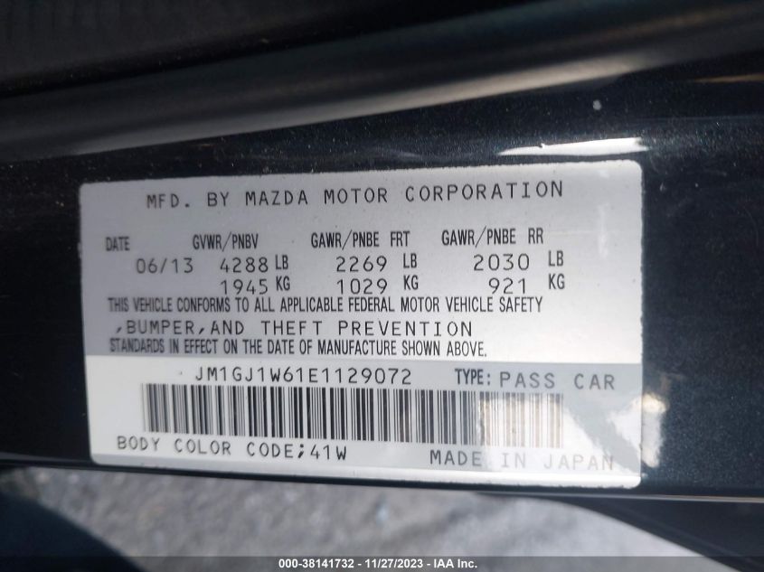 2014 MAZDA MAZDA6 I GRAND TOURING - JM1GJ1W61E1129072