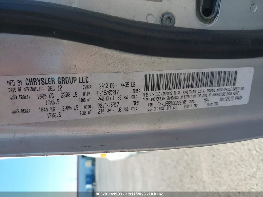 2013 JEEP PATRIOT SPORT - 1C4NJPBB1DD230185