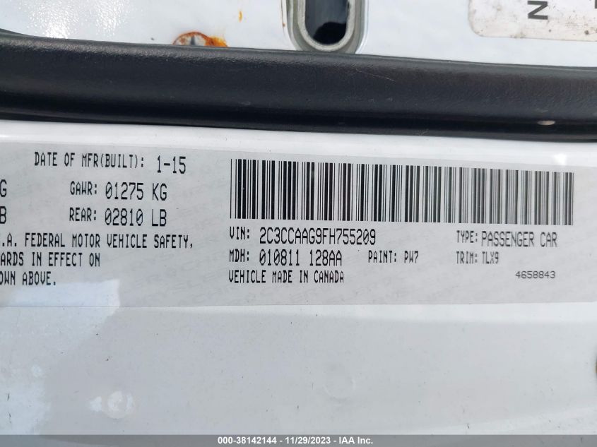 2015 CHRYSLER 300 LIMITED - 2C3CCAAG9FH755209