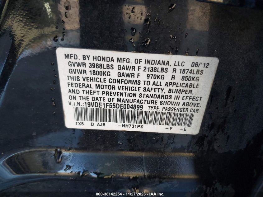 2013 ACURA ILX 2.0L - 19VDE1F55DE004899