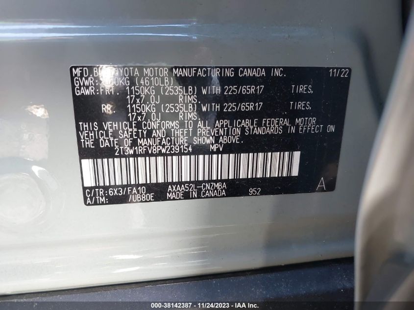 2023 TOYOTA RAV4 XLE - 2T3W1RFV8PW239154