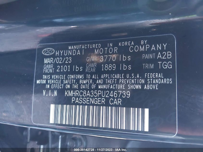 2023 HYUNDAI VENUE SEL/LIMITED - KMHRC8A35PU246739