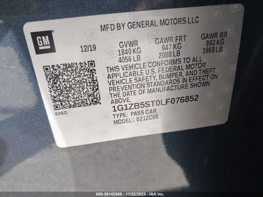 2020 CHEVROLET MALIBU LS - 1G1ZB5ST0LF076852