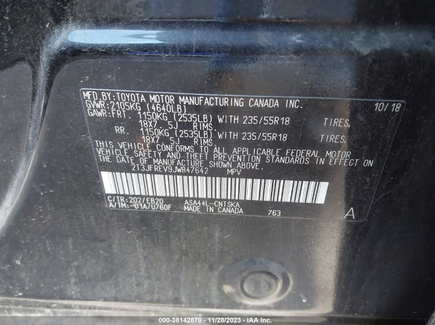 2018 TOYOTA RAV4 SE - 2T3JFREV9JW847642