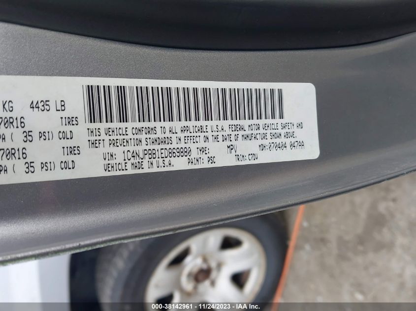 2014 JEEP PATRIOT SPORT - 1C4NJPBB1ED869880