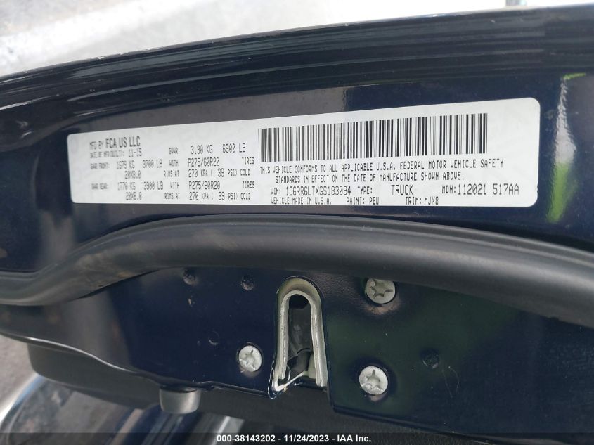2016 RAM 1500 BIG HORN - 1C6RR6LTXGS183094