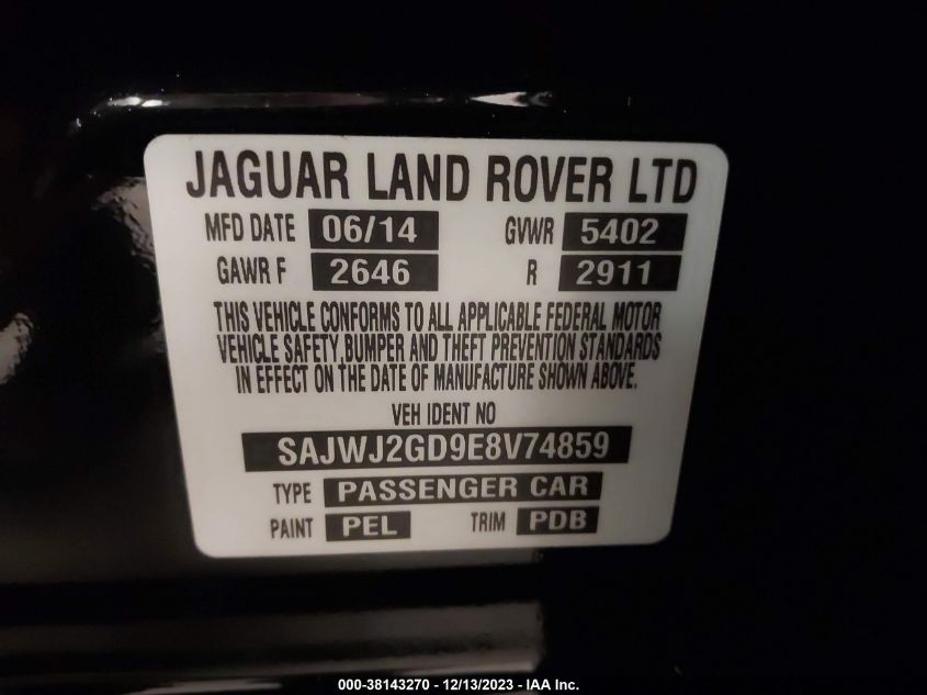 2014 JAGUAR XJ XJL PORTFOLIO - SAJWJ2GD9E8V74859