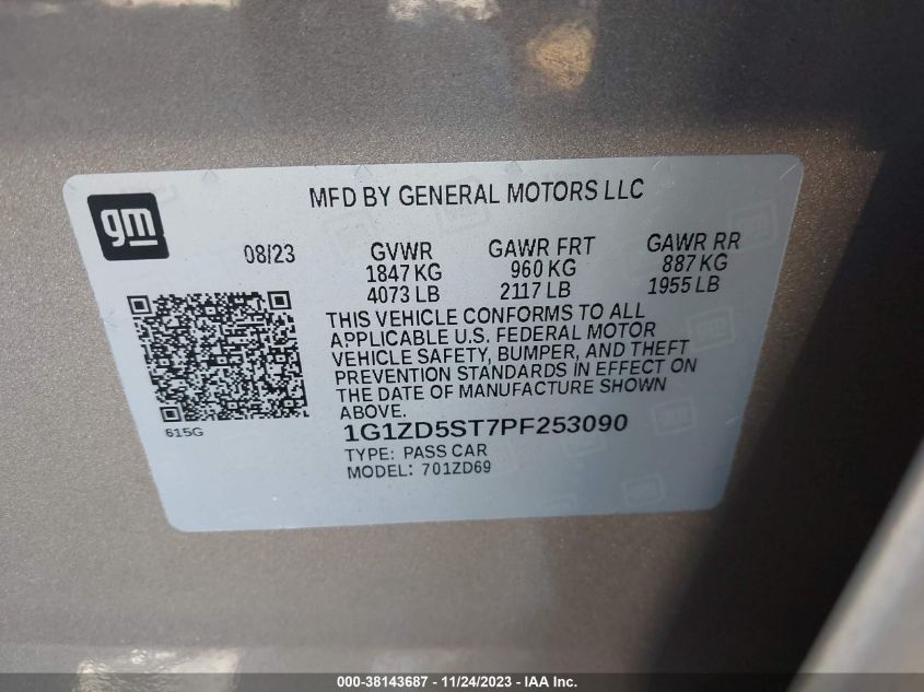 2023 CHEVROLET MALIBU LT - 1G1ZD5ST7PF253090