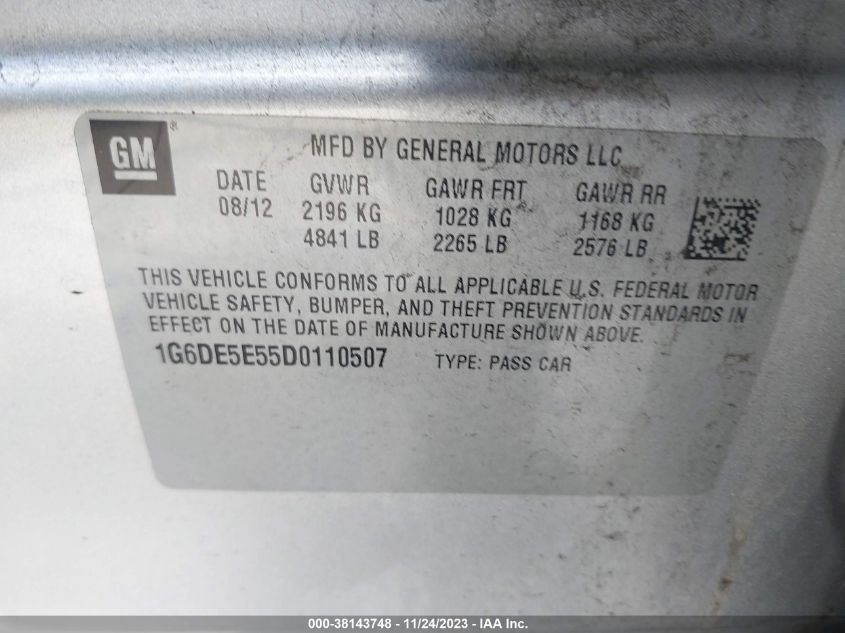 2013 CADILLAC CTS SEDAN LUXURY - 1G6DE5E55D0110507