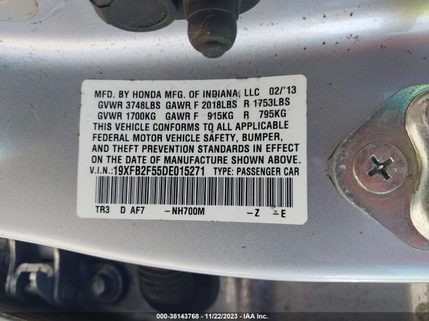 2013 HONDA CIVIC LX - 19XFB2F55DE015271