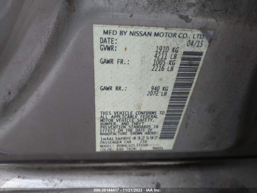 2015 NISSAN ALTIMA 2.5 - 1N4AL3AP8FC432597