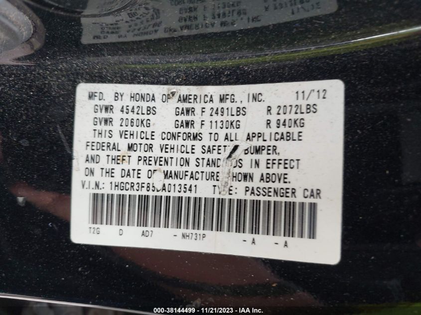 2013 HONDA ACCORD EX-L V-6 - 1HGCR3F85DA013541