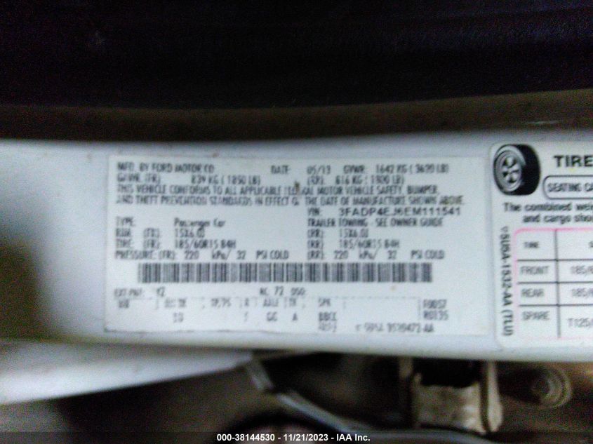 2014 FORD FIESTA SE - 3FADP4EJ6EM111541