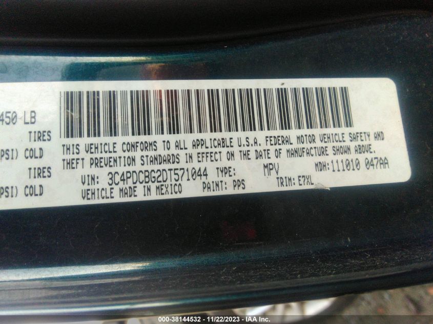 2013 DODGE JOURNEY SXT - 3C4PDCBG2DT571044
