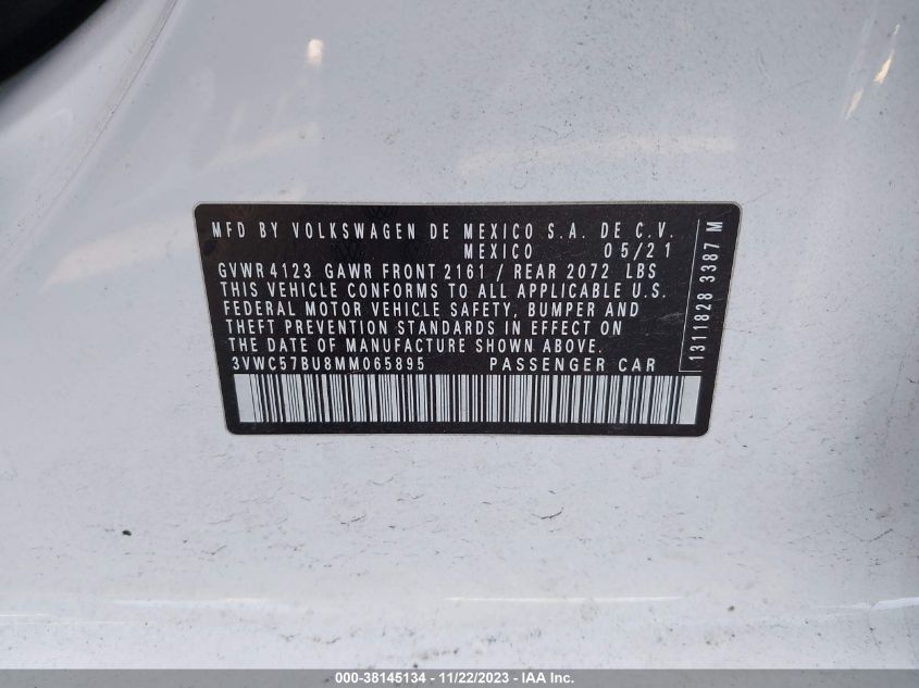 2021 VOLKSWAGEN JETTA S/SE/R-LINE - 3VWC57BU8MM065895