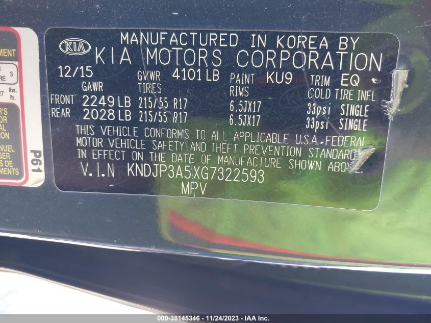 2016 KIA SOUL + - KNDJP3A5XG7322593