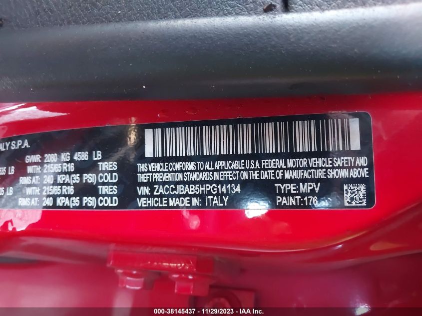 2017 JEEP RENEGADE SPORT - ZACCJBAB5HPG14134