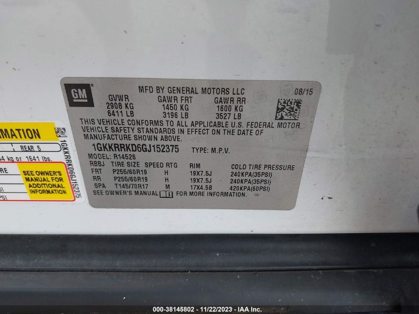 2016 GMC ACADIA SLT-1 - 1GKKRRKD6GJ152375