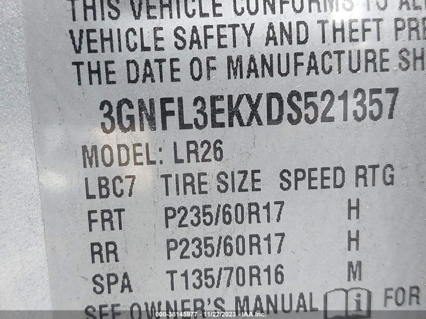 2013 CHEVROLET CAPTIVA SPORT LT - 3GNFL3EKXDS521357
