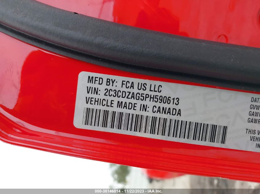 2023 DODGE CHALLENGER SXT - 2C3CDZAG5PH590613