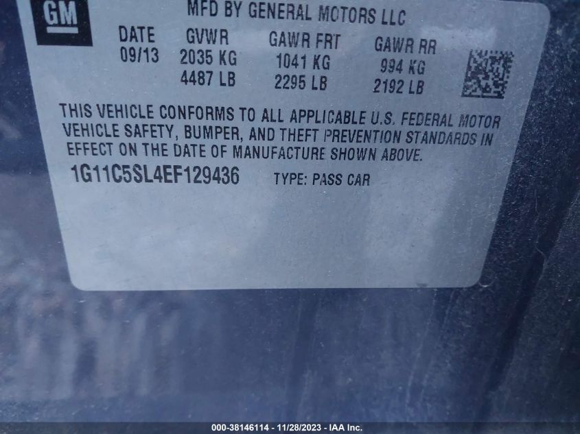 2014 CHEVROLET MALIBU 1LT - 1G11C5SL4EF129436