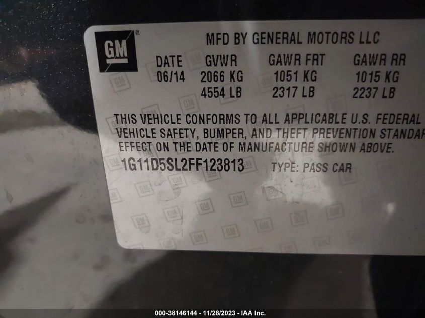 2015 CHEVROLET MALIBU 2LT - 1G11D5SL2FF123813