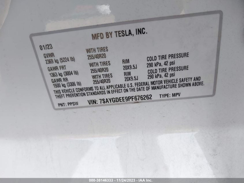 2023 TESLA MODEL Y - 7SAYGDEE9PF676262