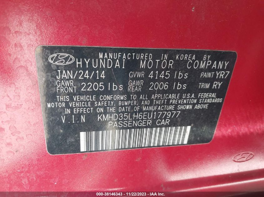 2014 HYUNDAI ELANTRA GT - KMHD35LH6EU177977