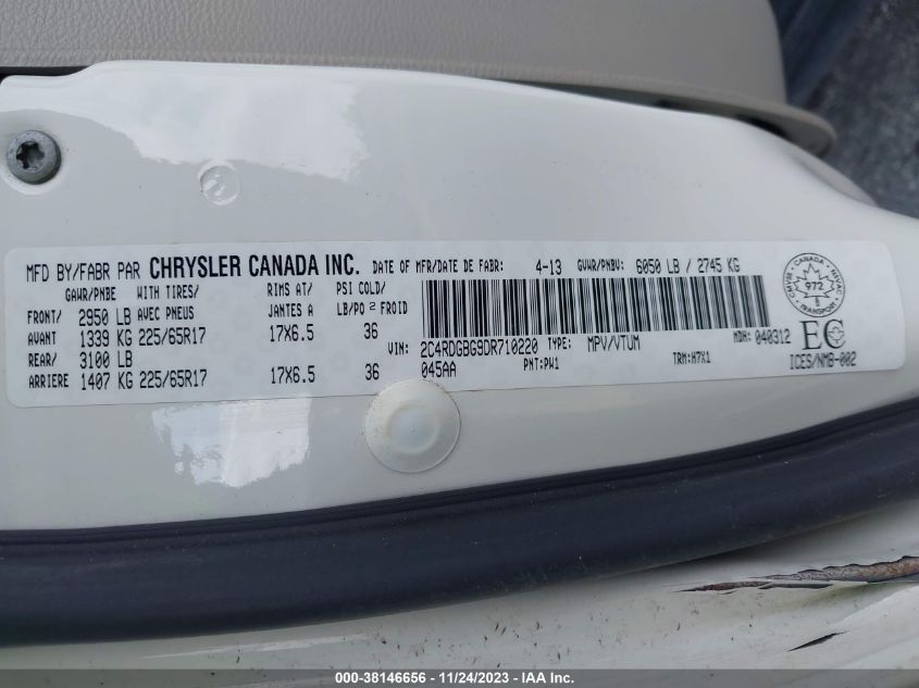 2013 DODGE GRAND CARAVAN SE - 2C4RDGBG9DR710220