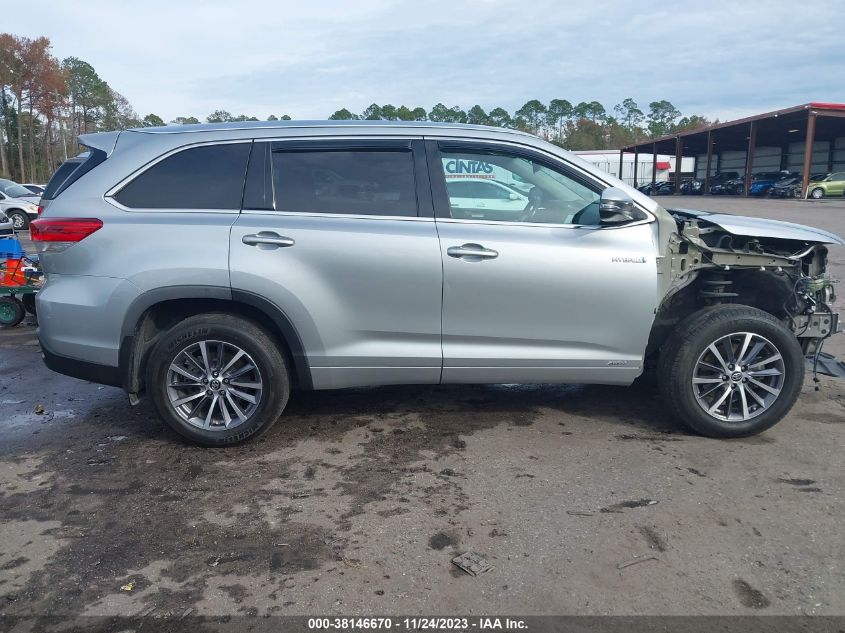 2018 TOYOTA HIGHLANDER HYBRID XLE 5TDJGRFH0JS044046