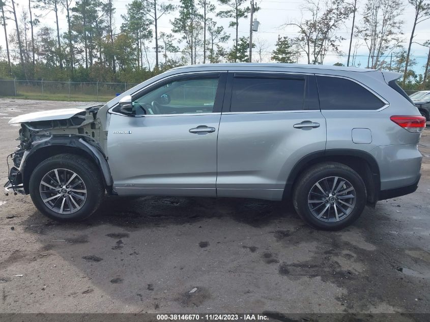 2018 TOYOTA HIGHLANDER HYBRID XLE 5TDJGRFH0JS044046