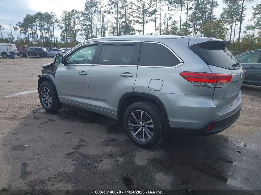 2018 TOYOTA HIGHLANDER HYBRID XLE 5TDJGRFH0JS044046