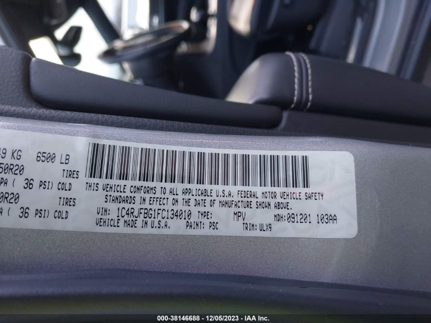 2015 JEEP GRAND CHEROKEE LIMITED - 1C4RJFBG1FC134010
