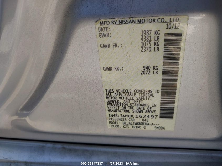 2013 NISSAN ALTIMA 3.5 SV - 1N4BL3APXDC162497